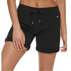 Tommy Hilfiger | Drawstring Cotton-Blend Athletic Shorts in Black Size Small